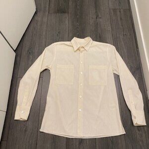 The Row Cotton Wool Cream Button Up Shirt Size S
